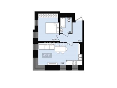 Квартира 43,9 м², 2-комнатная - изображение 1