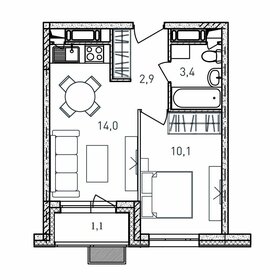 31,6 м², 1-комнатная квартира 6 035 600 ₽ - изображение 22