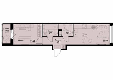 Квартира 38,4 м², 1-комнатная - изображение 1