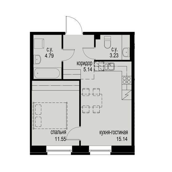 39,9 м², 1-комнатная квартира 11 516 650 ₽ - изображение 51