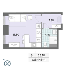 Квартира 23,1 м², студия - изображение 2