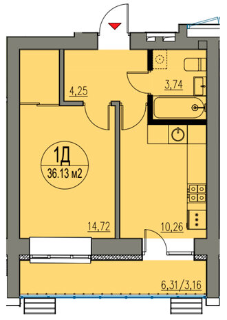 36,1 м², 1-комнатная квартира 6 792 440 ₽ - изображение 50
