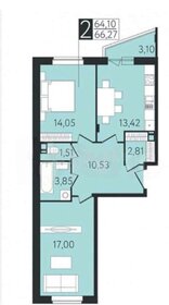 Квартира 67 м², 2-комнатная - изображение 1