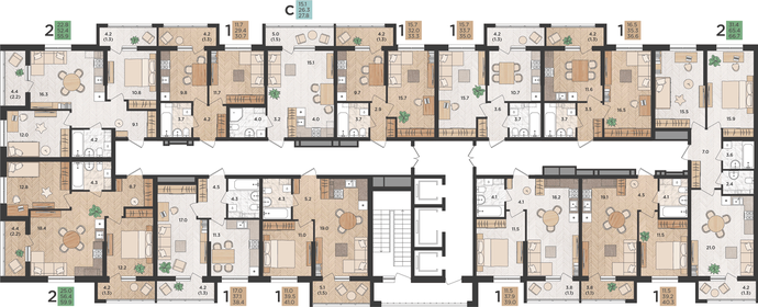 21,3 м², 1-комнатная квартира 3 550 000 ₽ - изображение 105