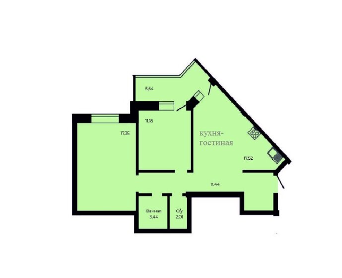 65,8 м², 3-комнатная квартира 6 378 720 ₽ - изображение 1