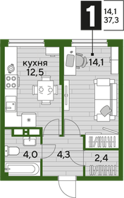 38,5 м², 1-комнатная квартира 7 569 100 ₽ - изображение 26