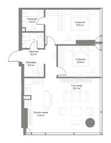 Квартира 83,1 м², 2-комнатная - изображение 2