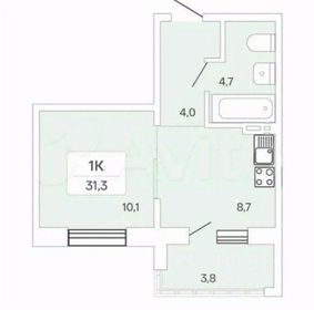 Квартира 32 м², 1-комнатная - изображение 1