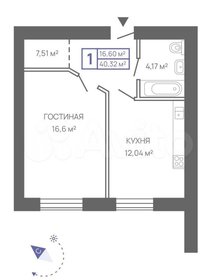 Квартира 40,3 м², 1-комнатная - изображение 1