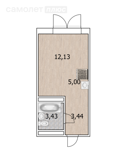 24 м², квартира-студия 6 090 000 ₽ - изображение 50