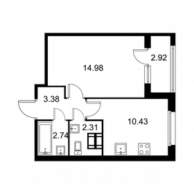 35,3 м², 1-комнатная квартира 5 612 700 ₽ - изображение 45