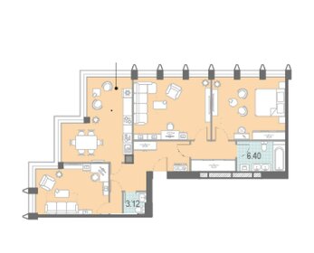 Квартира 86 м², 3-комнатная - изображение 1