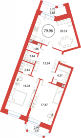 74 м², 2-комнатная квартира 19 770 000 ₽ - изображение 14