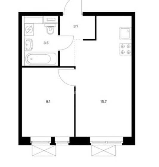 32 м², 1-комнатная квартира 7 990 000 ₽ - изображение 17