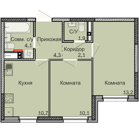 44,8 м², 2-комнатная квартира 2 800 000 ₽ - изображение 53