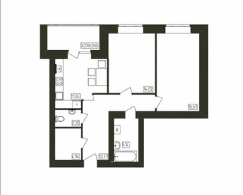 62,5 м², 2-комнатная квартира 5 189 160 ₽ - изображение 10