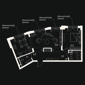 Квартира 63,2 м², 2-комнатная - изображение 1