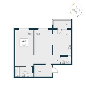 73,9 м², 3-комнатная квартира 9 200 000 ₽ - изображение 1