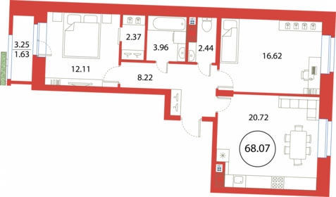 63,1 м², 2-комнатная квартира 15 696 051 ₽ - изображение 12