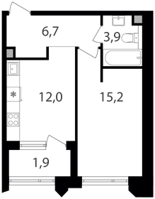 Квартира 39,7 м², 1-комнатная - изображение 1