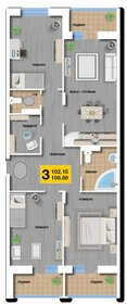 Квартира 108,9 м², 3-комнатная - изображение 1