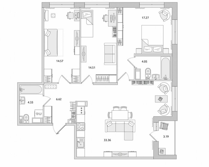 94,7 м², 3-комнатная квартира 30 748 000 ₽ - изображение 25