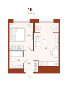 42,5 м², 1-комнатная квартира 5 000 000 ₽ - изображение 41