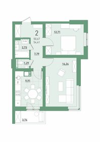 Квартира 54,4 м², 2-комнатная - изображение 2