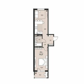 Квартира 46,9 м², 2-комнатная - изображение 1