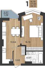 34,3 м², 1-комнатная квартира 3 450 000 ₽ - изображение 107