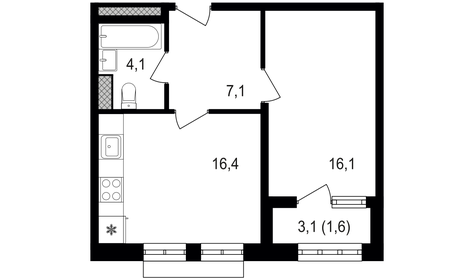 35,7 м², 1-комнатная квартира 7 950 000 ₽ - изображение 132