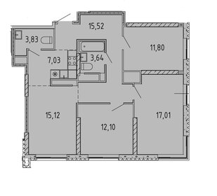 Квартира 86 м², 3-комнатная - изображение 1