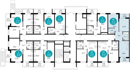 Квартира 57,4 м², 2-комнатная - изображение 2