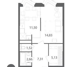 Квартира 43 м², 1-комнатная - изображение 3