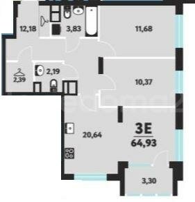 64,9 м², 3-комнатная квартира 5 129 470 ₽ - изображение 1