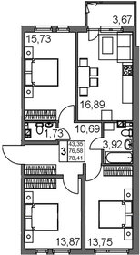 85,7 м², 3-комнатная квартира 13 650 000 ₽ - изображение 30