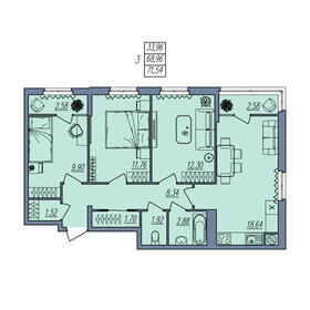 Квартира 71,5 м², 3-комнатная - изображение 1