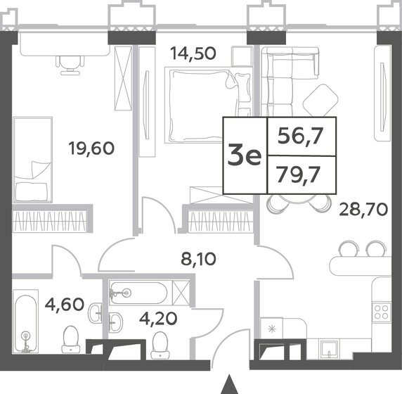 79,7 м², 3-комнатная квартира 33 257 918 ₽ - изображение 1