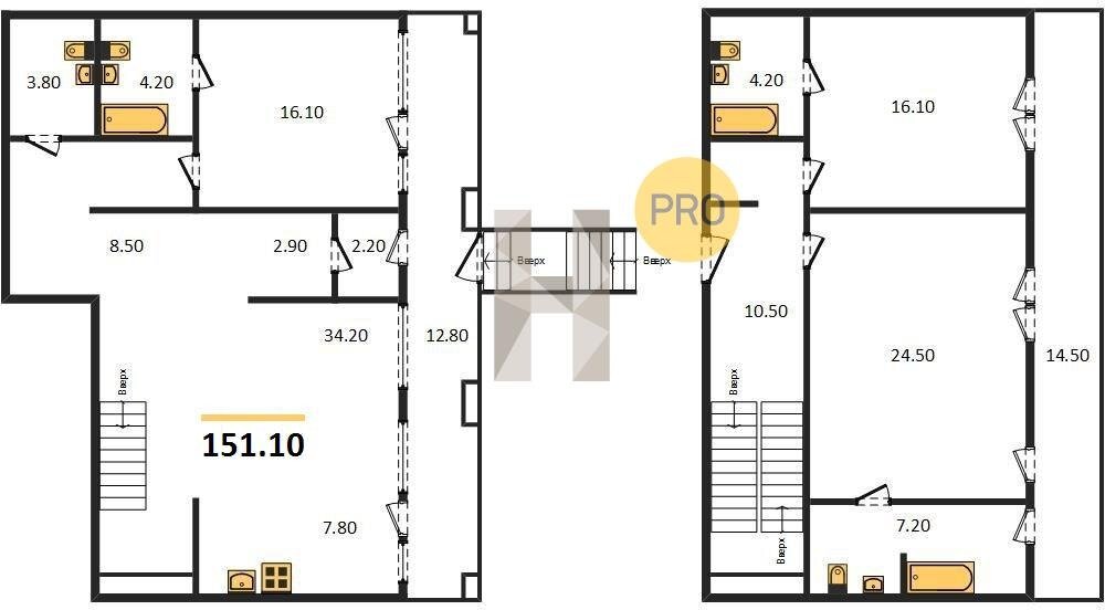 151,9 м², 3-комнатная квартира 35 653 036 ₽ - изображение 1