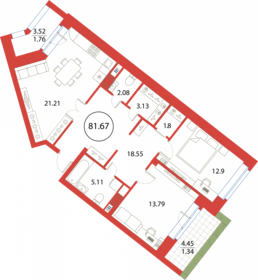 80,9 м², 2-комнатная квартира 21 941 360 ₽ - изображение 8