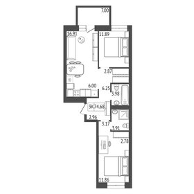 78,8 м², 3-комнатная квартира 8 700 000 ₽ - изображение 64