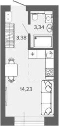 Квартира 21 м², студия - изображение 1