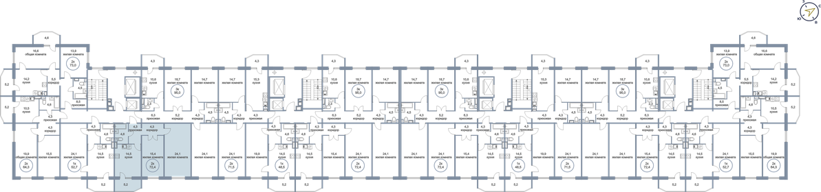 72,4 м², 2-комнатная квартира 7 790 000 ₽ - изображение 31