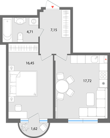 33 м², 2-комнатная квартира 950 000 ₽ - изображение 53