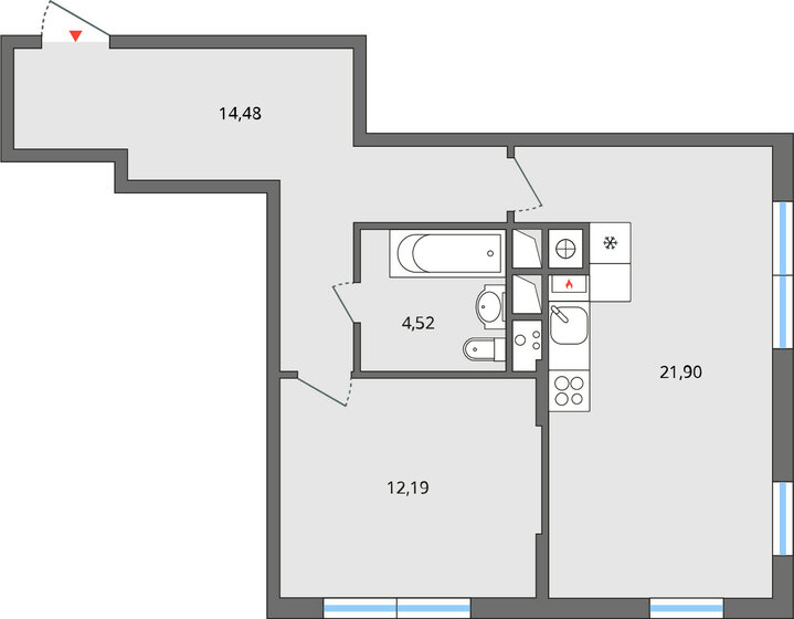 53,1 м², 2-комнатная квартира 4 400 000 ₽ - изображение 21