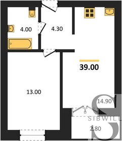 Квартира 39 м², 1-комнатная - изображение 1