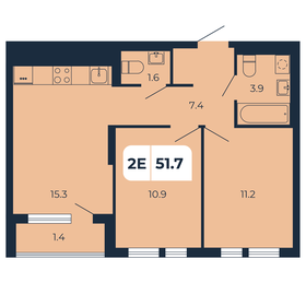52 м², 2-комнатная квартира 6 490 000 ₽ - изображение 48