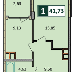 Квартира 41,7 м², 1-комнатная - изображение 2