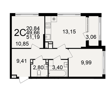 50,3 м², 2-комнатная квартира 4 300 000 ₽ - изображение 79