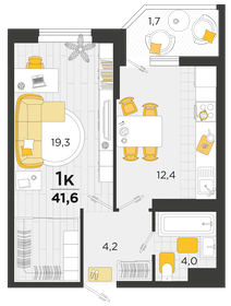 35,4 м², 1-комнатная квартира 6 410 940 ₽ - изображение 12